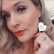 Heart Hoop Earrings - Boss Babe Modelled